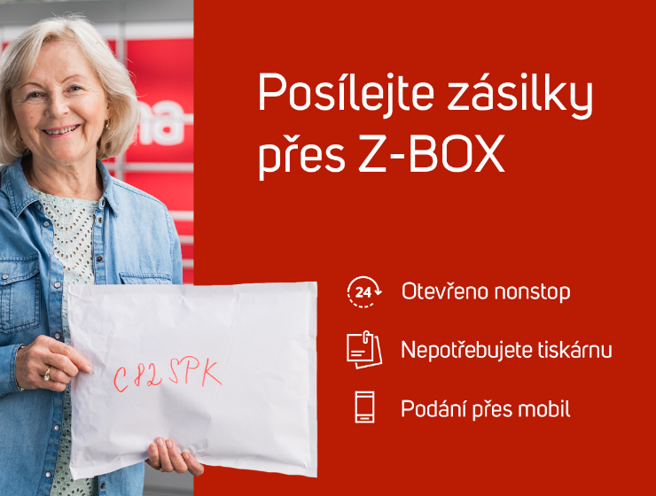 Podání zásilky přes Z-box od Zásilkovny